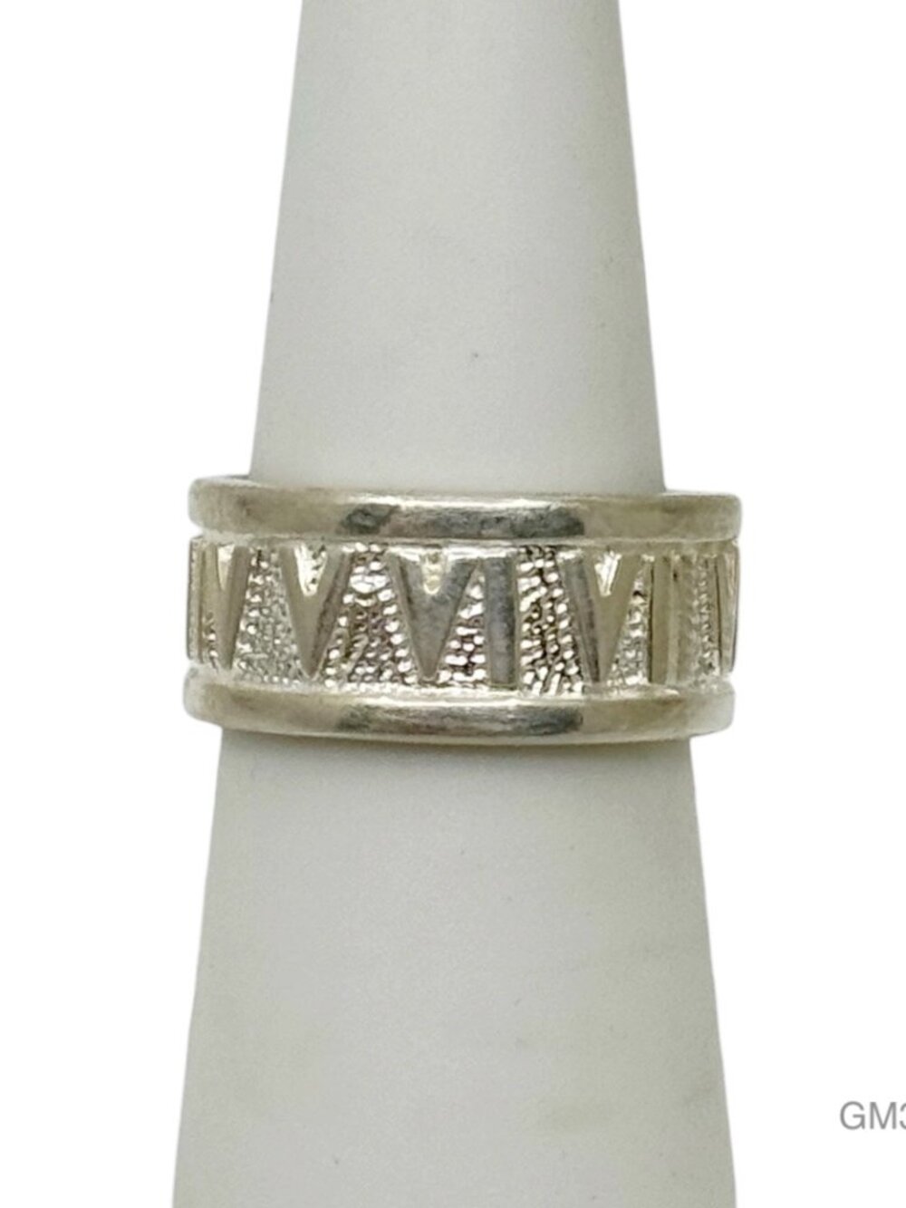 Milor sterling silver atlas Roman numerals band ring - GM311